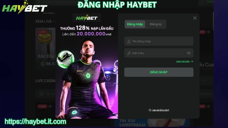 Hướng dẫn đăng nhập HAYBET chi tiết
