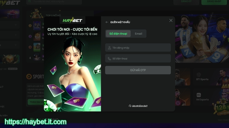 Hướng dẫn lấy lại mật khẩu HAYBET