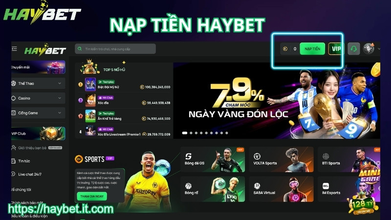 Hướng dẫn nạp tiền HAYBET cho cược thủ mới