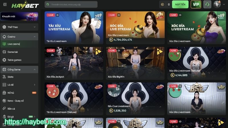 Hướng dẫn tham gia live casino HAYBET cho tân thủ