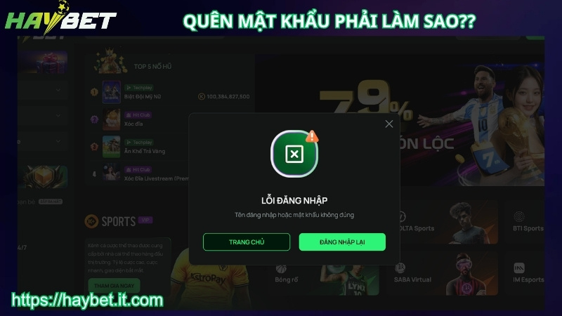 Khi nào cần lấy lại mật khẩu HAYBET?