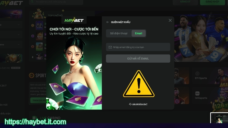 Lưu ý khi lấy lại mật khaiar HAYBET