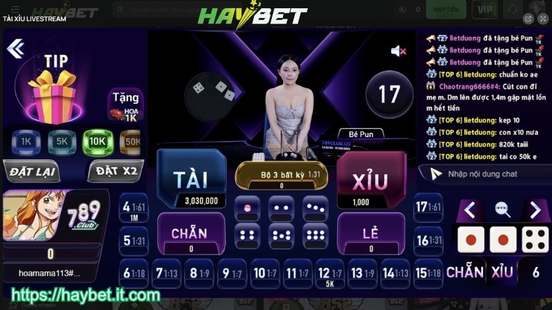Trải nghiệm tài xỉu livestream hot nhất HAYBET